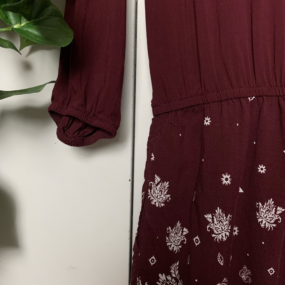 Maroon Loose/Free-fitting Romper - Picture 13 of 15